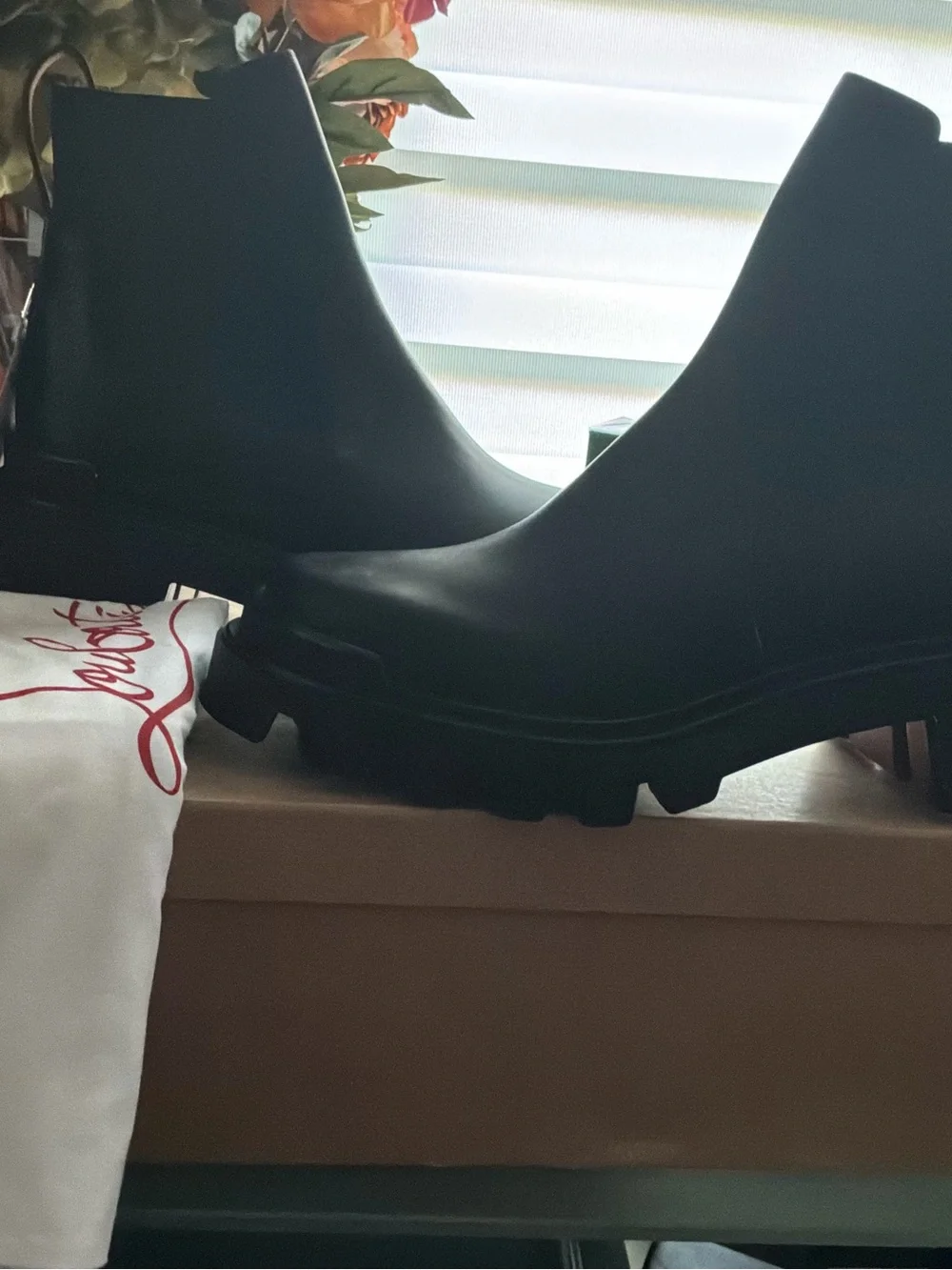 Christian Louboutin Men's Black Lug-Sole Chelsea Boots EUR 41